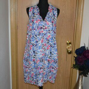 Tommy Bahama Cotton Linen Vacation Print Shift Dress